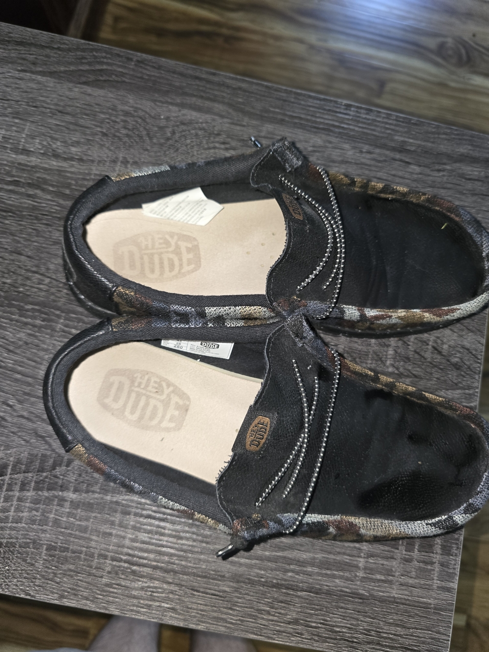 Hey Dude Men  Black Casual Slip-On Shoes Size 10